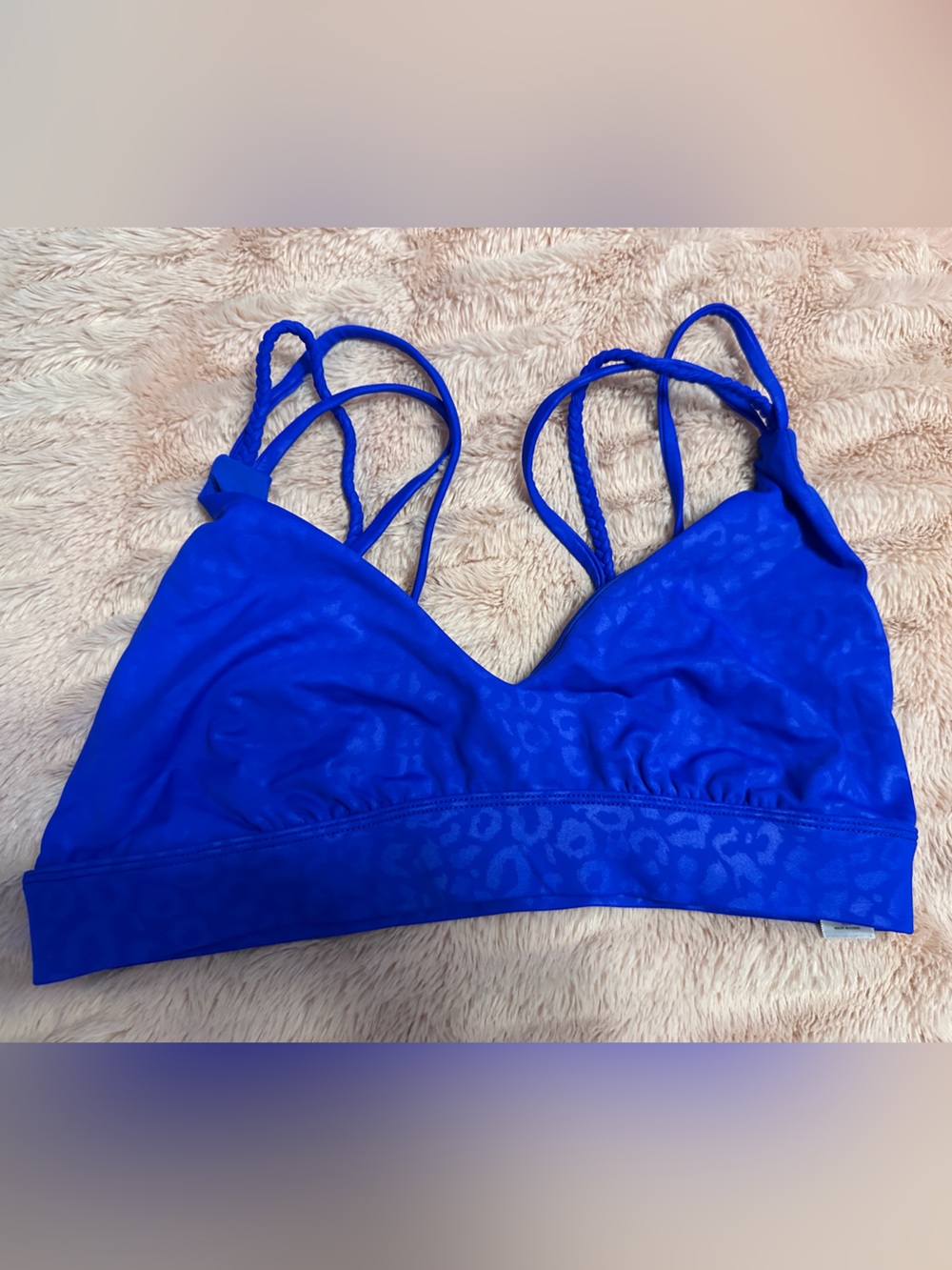 KIAVA Blue Women's Strappy Swim Top Medium Like New condition